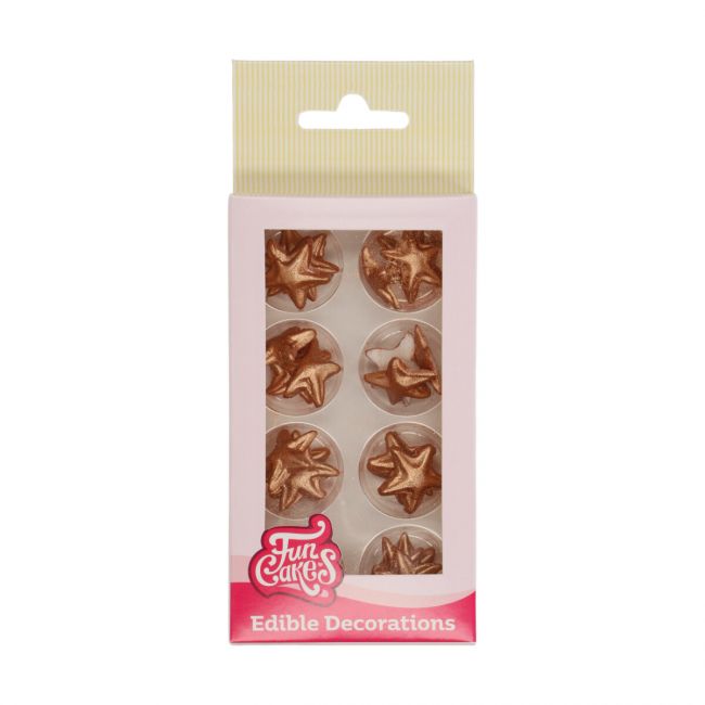 FUNCAKES DÉCORATIONS EN PÂTE À SUCRE ÉTOILES BRONZE ORSET/24