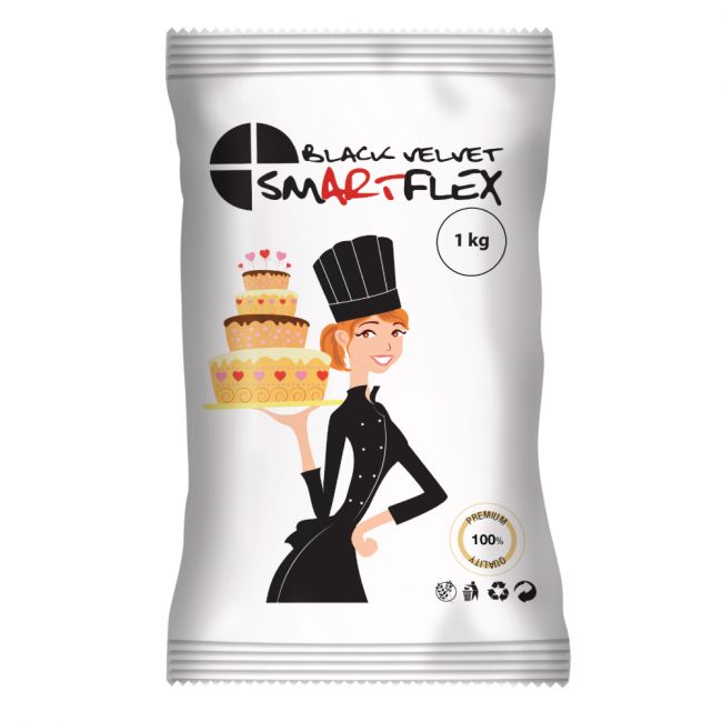 Pâte à sucre noir 1kg - SMARTFLEX