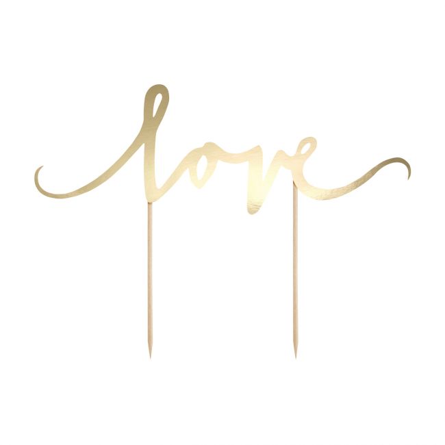 Cake topper Love Gold