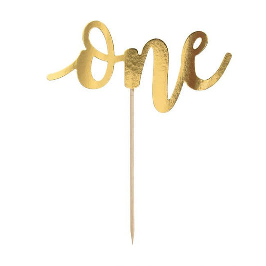 Cake topper One gold