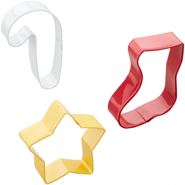 WILTON EMPORTE-PIÈCE BISCUIT ÉTOILE-CHAUSSETTE-CANNE SET/3