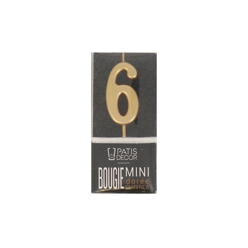 Bougie doré "6"